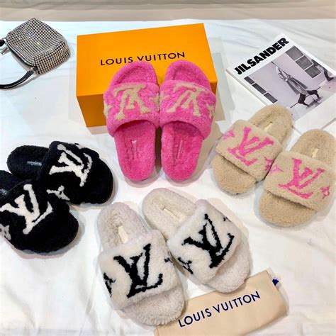 lv slippers|Lv slippers fluffy.